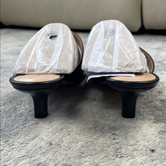 New Veronica Beard Alanis Leather Sandal Thong Kitten Heel Strappy Black Sz 10 - Picture 8 of 16